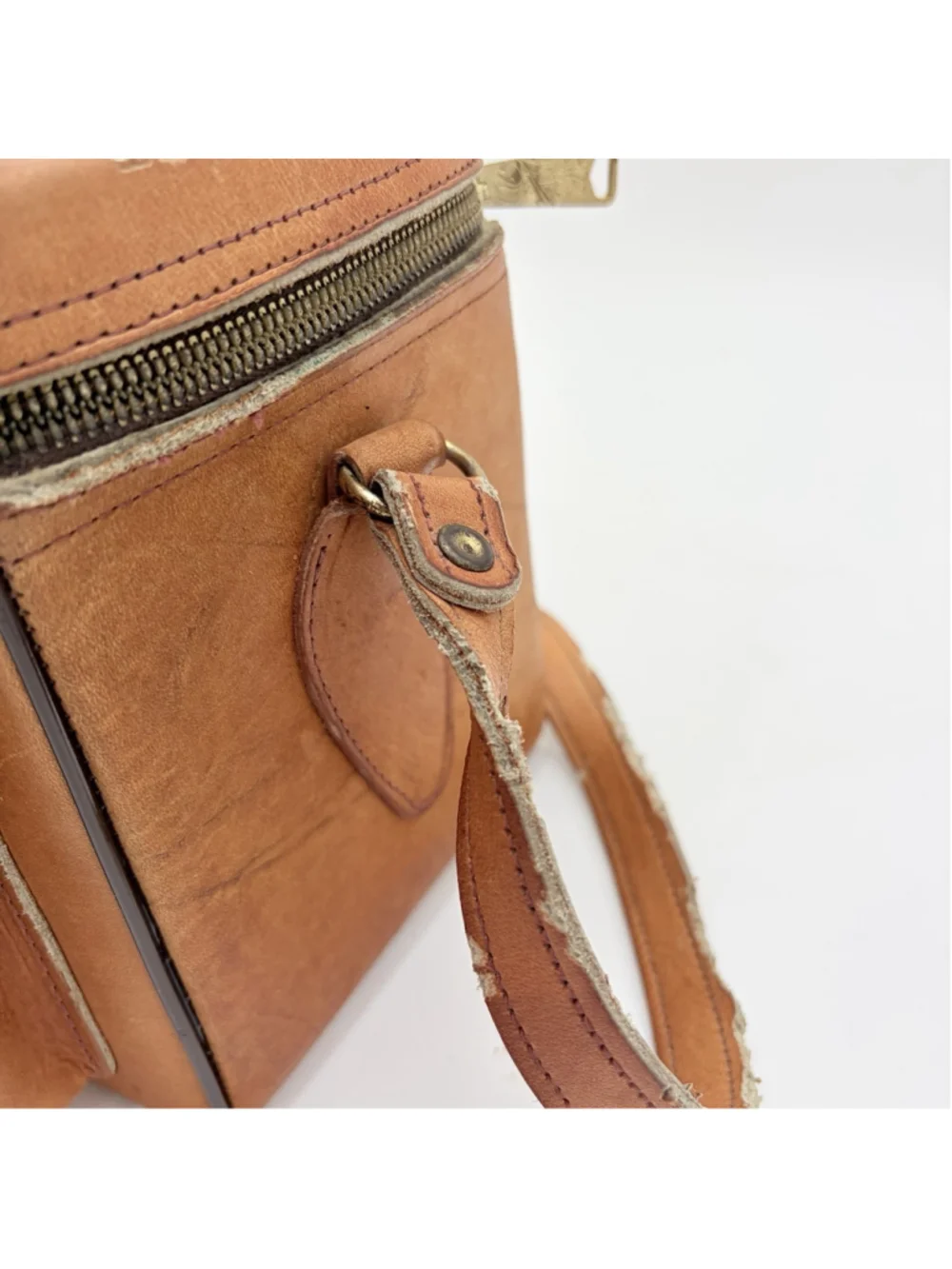 Vtg Perrin USA Top Grade Cowhide Tan Leather The Sportsman #502 Camera Bag